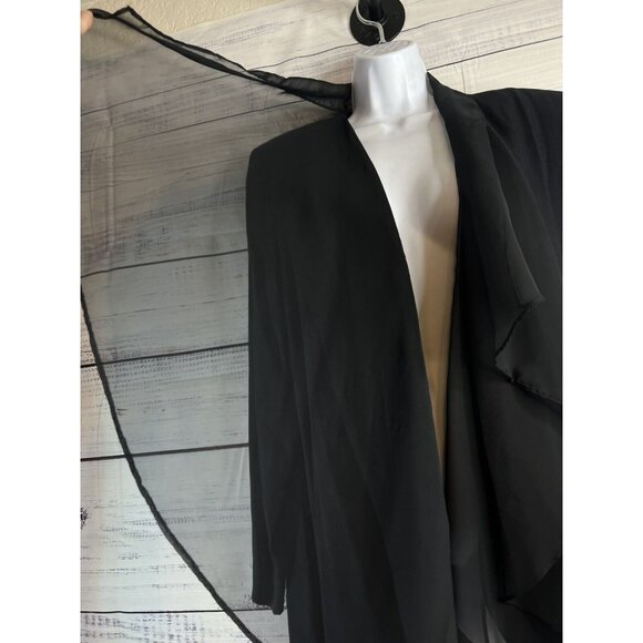 Michael Marcella Vintage Ruffle Black Blazer Cocktail 80s Women Career L - Picture 4 of 12